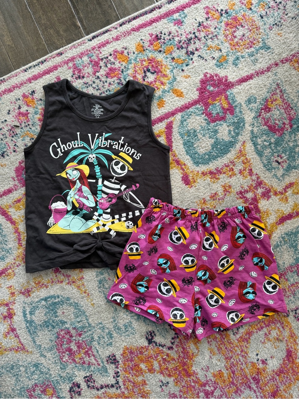 Disney Kids "Ghoul Vibrations" NBC Black Tank & Shorts Set